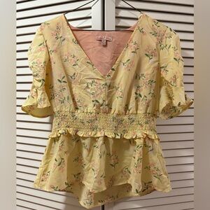Yellow Floral Women's Top
